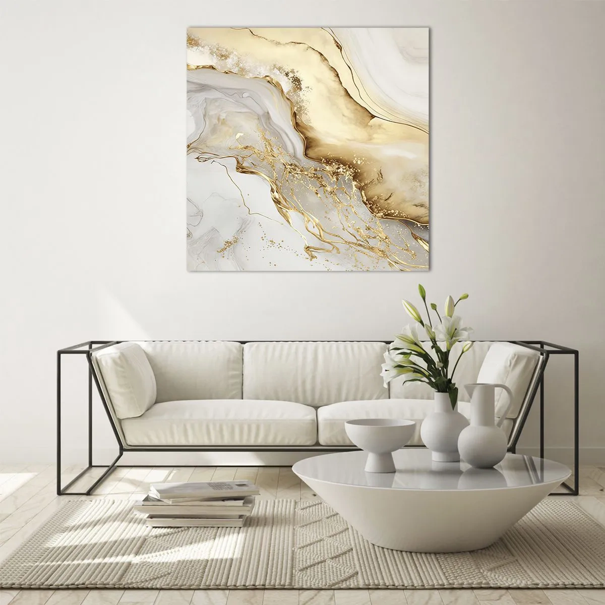 Quadro su vetro - Astrazione: bellezza e bontà - 40x40 cm