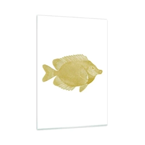 Quadro su vetro - Pesci rossi vintage su sfondo chiaro - 80x120cm - Pesce e basta - Decorazione murale moderna per soggiorno e camera da letto ARTTOR