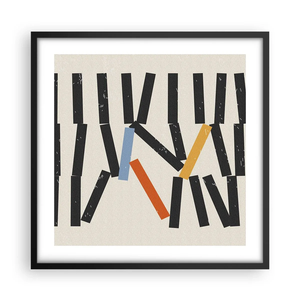 Poster in cornice nera - Composizione: domino - 50x50 cm
