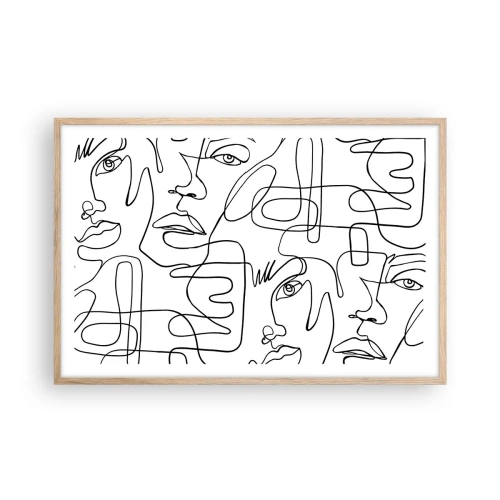 Poster in cornice rovere chiaro - Emozioni intrecciate - 91x61 cm