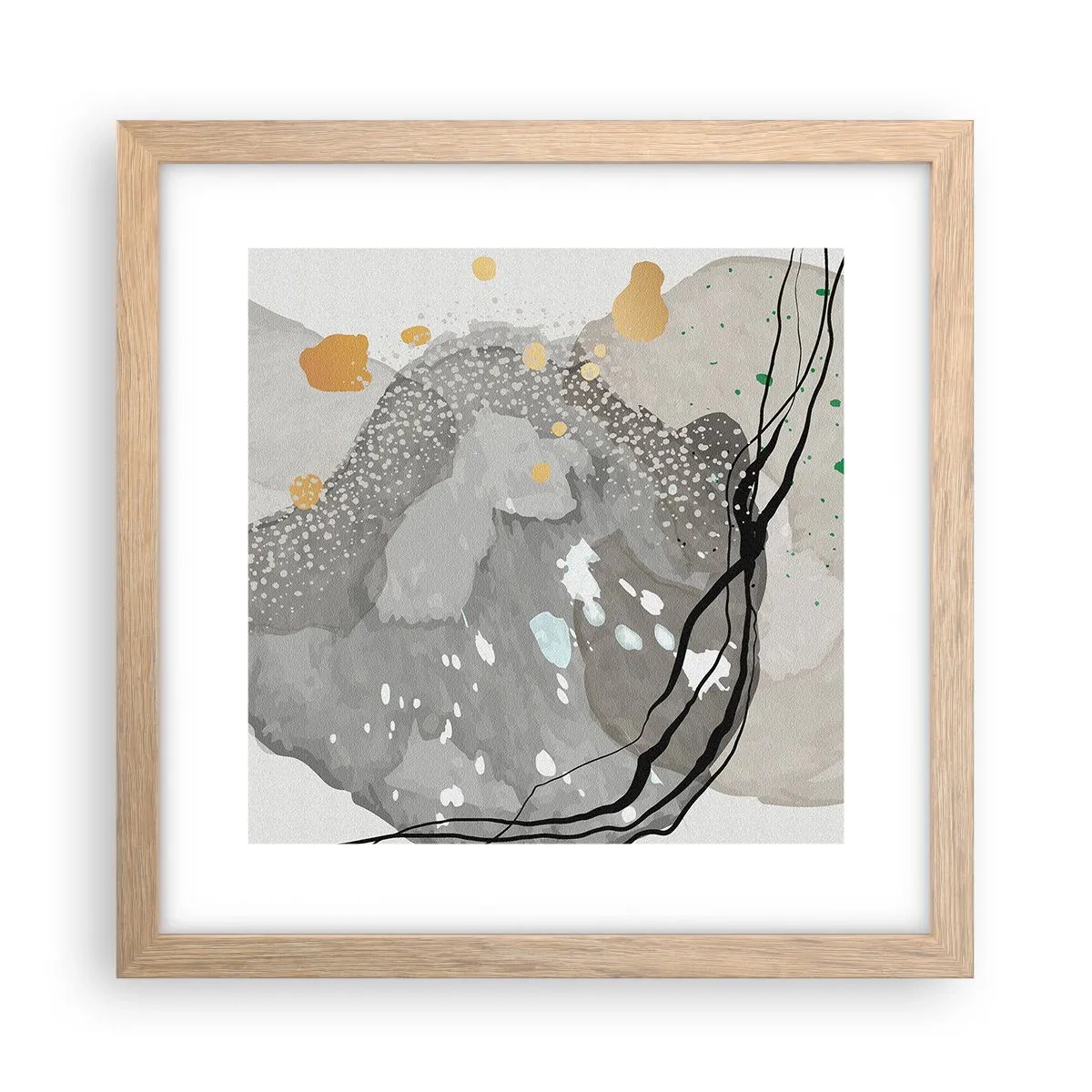 Poster in cornice rovere chiaro - Composizione organica - 30x30 cm