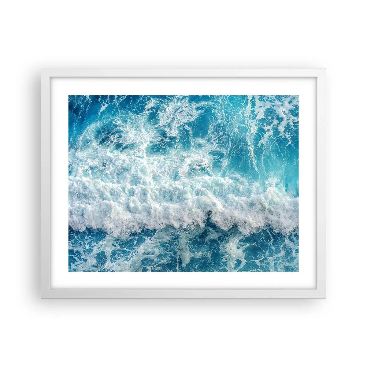 Poster in cornice bianca - Con gioia e saltellando - 50x40 cm