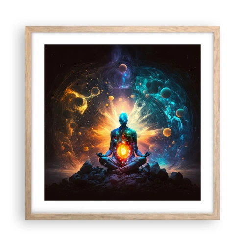 Poster in cornice rovere chiaro - Pace cosmica - 50x50 cm