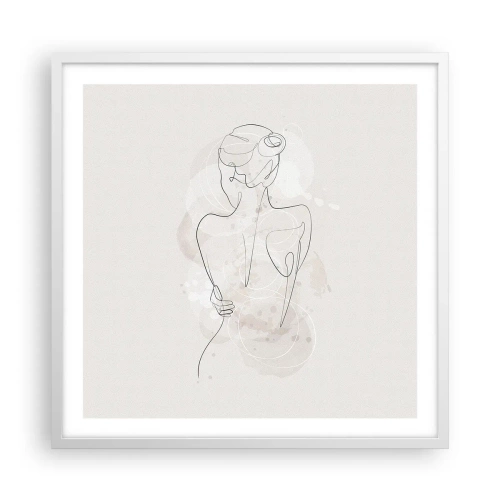 Poster in cornice bianca - Come uno strumento delicato - 60x60 cm