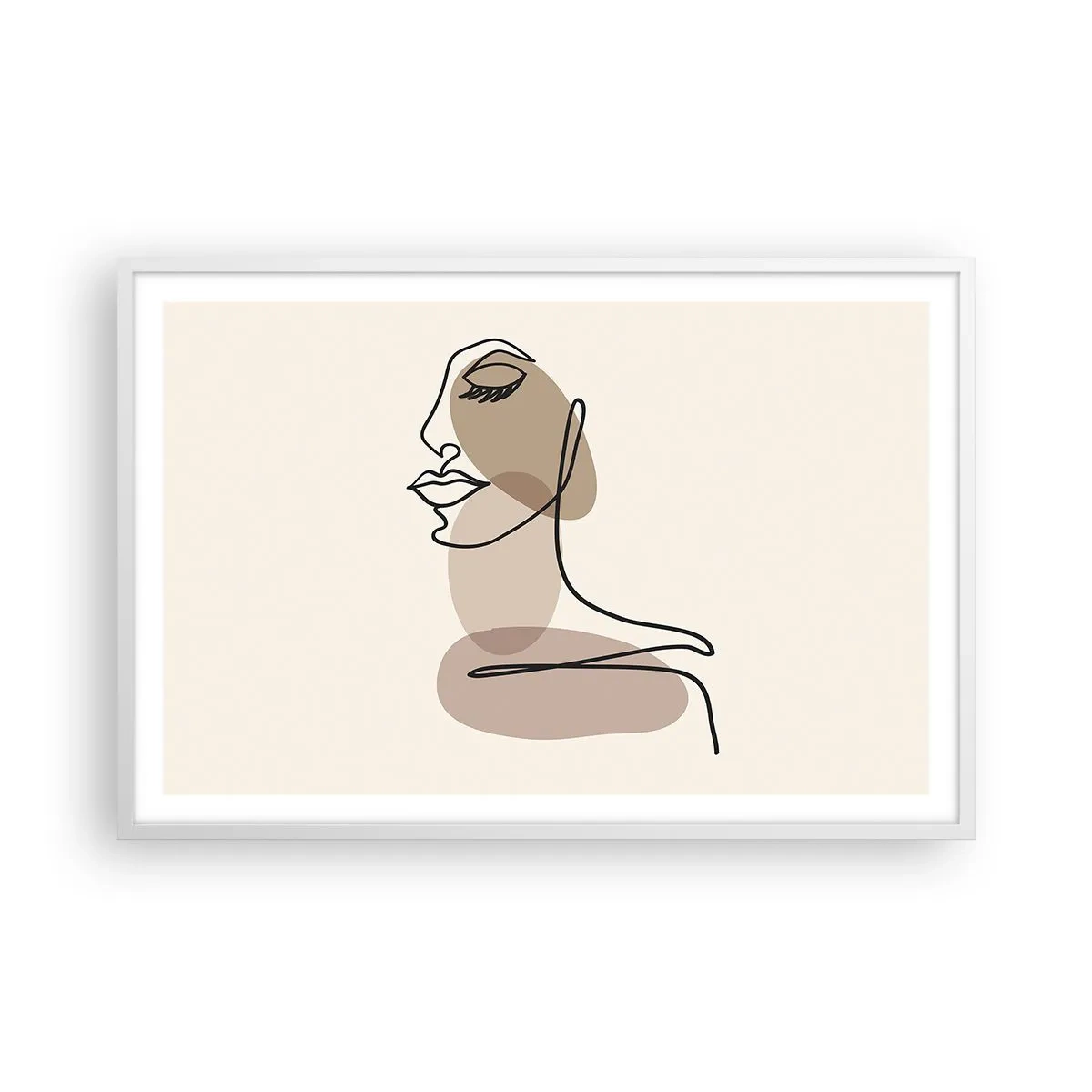 Poster in cornice bianca - Ascoltando se stessa - 91x61 cm