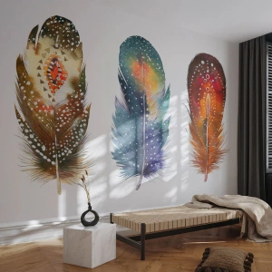 Fotomurali Premium Canvas - Cerimonie, riti, misteri - Piuma d'uccello, Uccello, Astrazione - 400x280 cm