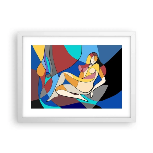 Poster in cornice bianca - Nudo cubista - 40x30 cm