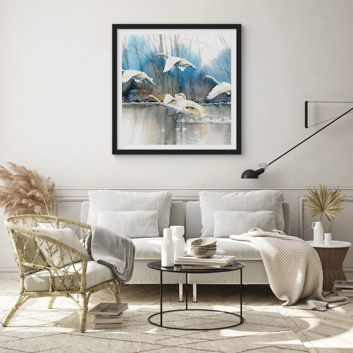 Poster in cornice nera - Come la favola dei cigni selvatici - 30x30 cm