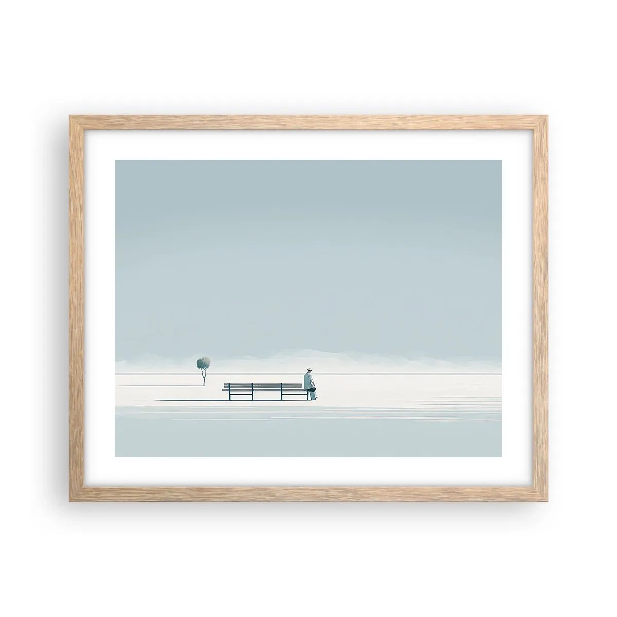 Poster in cornice rovere chiaro - Si, aspetto. - 50x40 cm