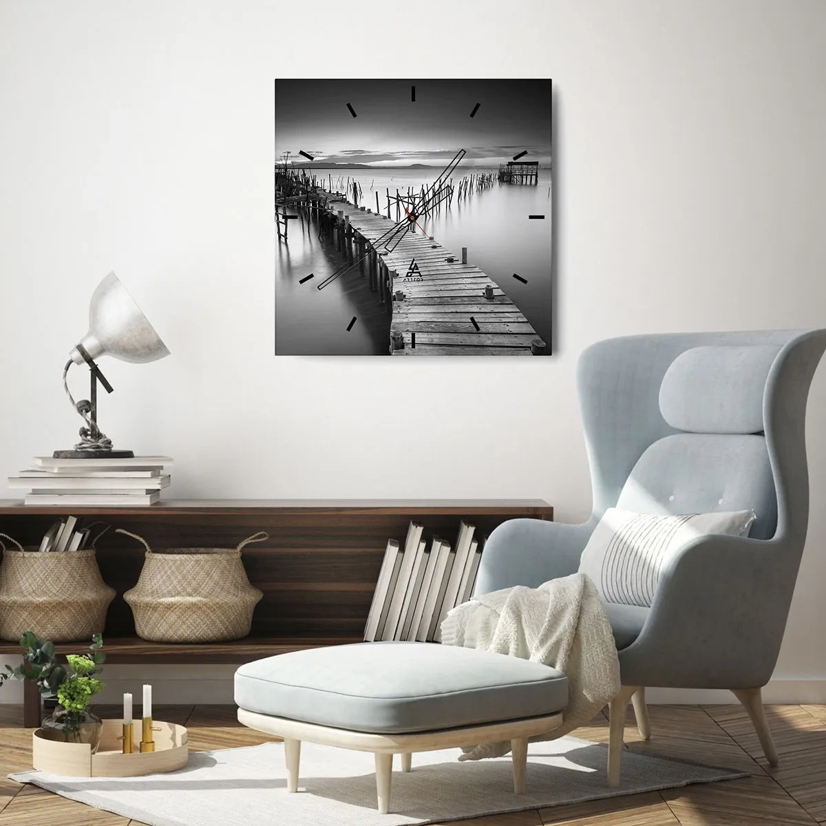 Orologio da parete - Orologio in Vetro - La pace della riva dimenticata - 30x30 cm