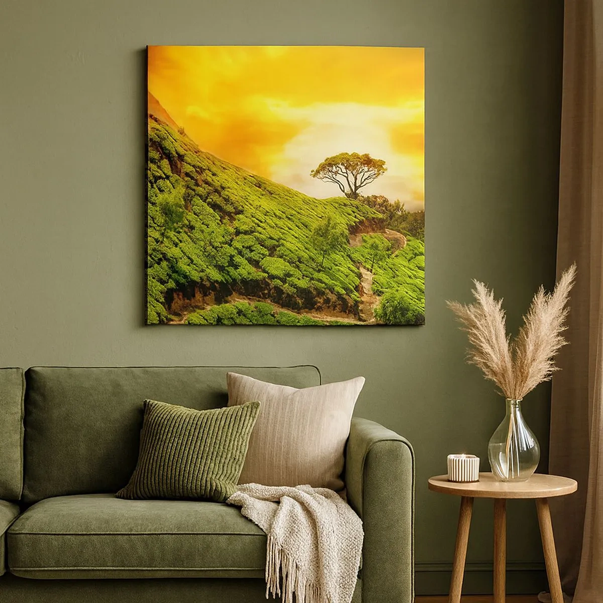 Quadro su tela - Stampe su Tela - Sentiero tortuoso, pendio verde - 30x30 cm