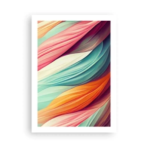 Poster - Una composizione astratta di linee ondulate dai colori intensi. - 50x70cm - Intreccio arcobaleno - Decorazione murale moderna per soggiorno e camera da letto ARTTOR