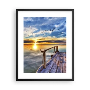 Poster in cornice nera - Il vento è andato a dormire - 40x50 cm