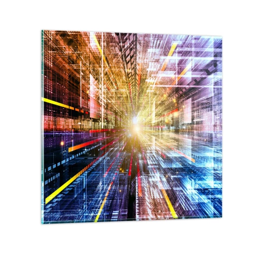 Quadro su vetro - Corridoio di luce - 50x50 cm