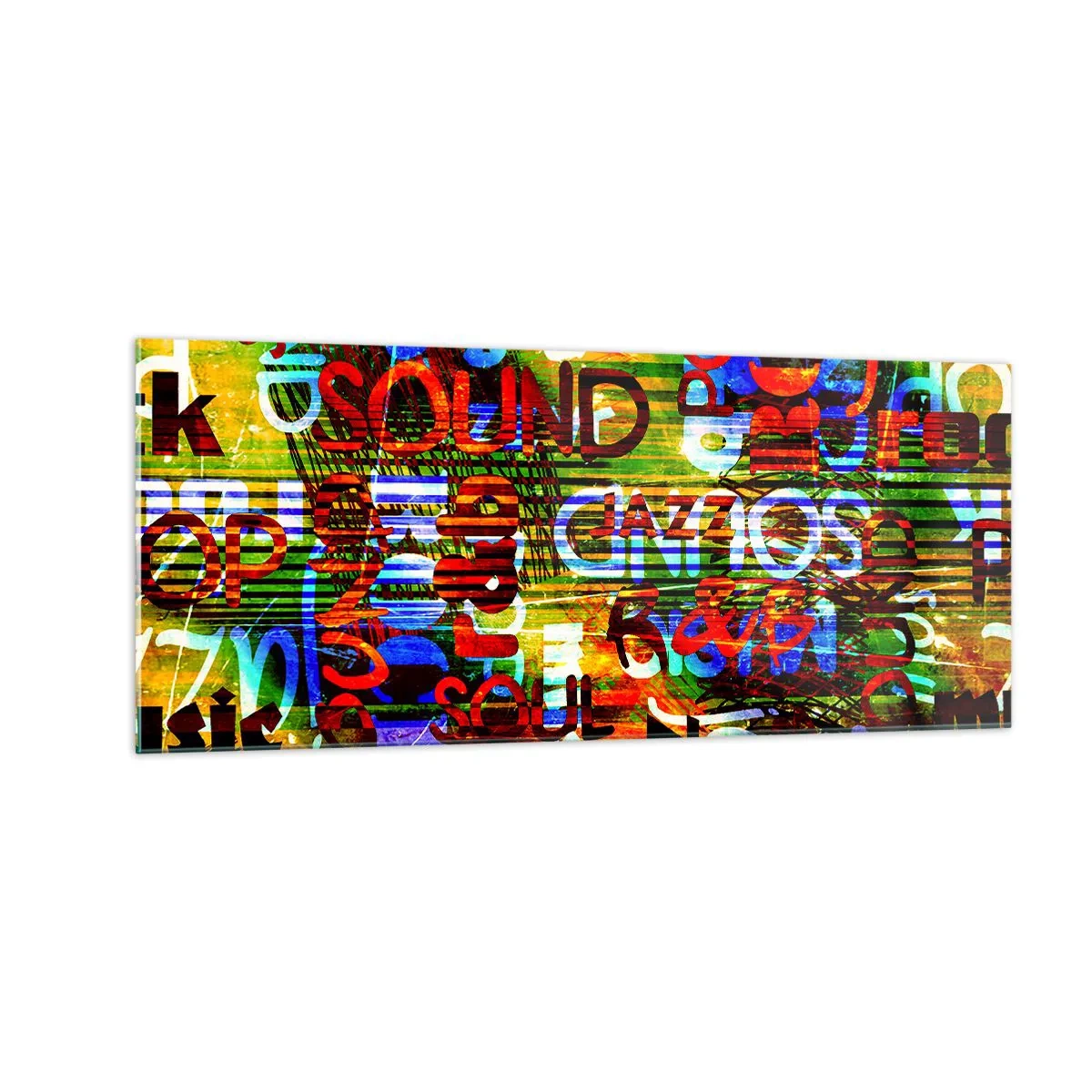 Quadro su vetro - Tutti i colori del suono - 100x40 cm