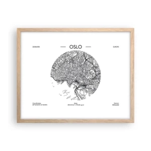 Poster in cornice rovere chiaro - Anatomia di Oslo - 50x40 cm