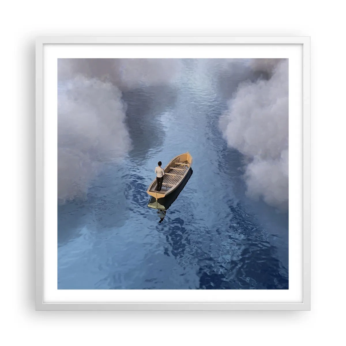 Poster in cornice bianca - Vita - viaggio - incertezza  - 60x60 cm