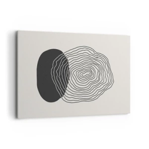 Quadro su tela - Stampe su Tela - Motivo astratto con linee e forme in bianco e nero - 120x80cm - Durata e vibrazione - Decorazione murale moderna per soggiorno e camera da letto ARTTOR