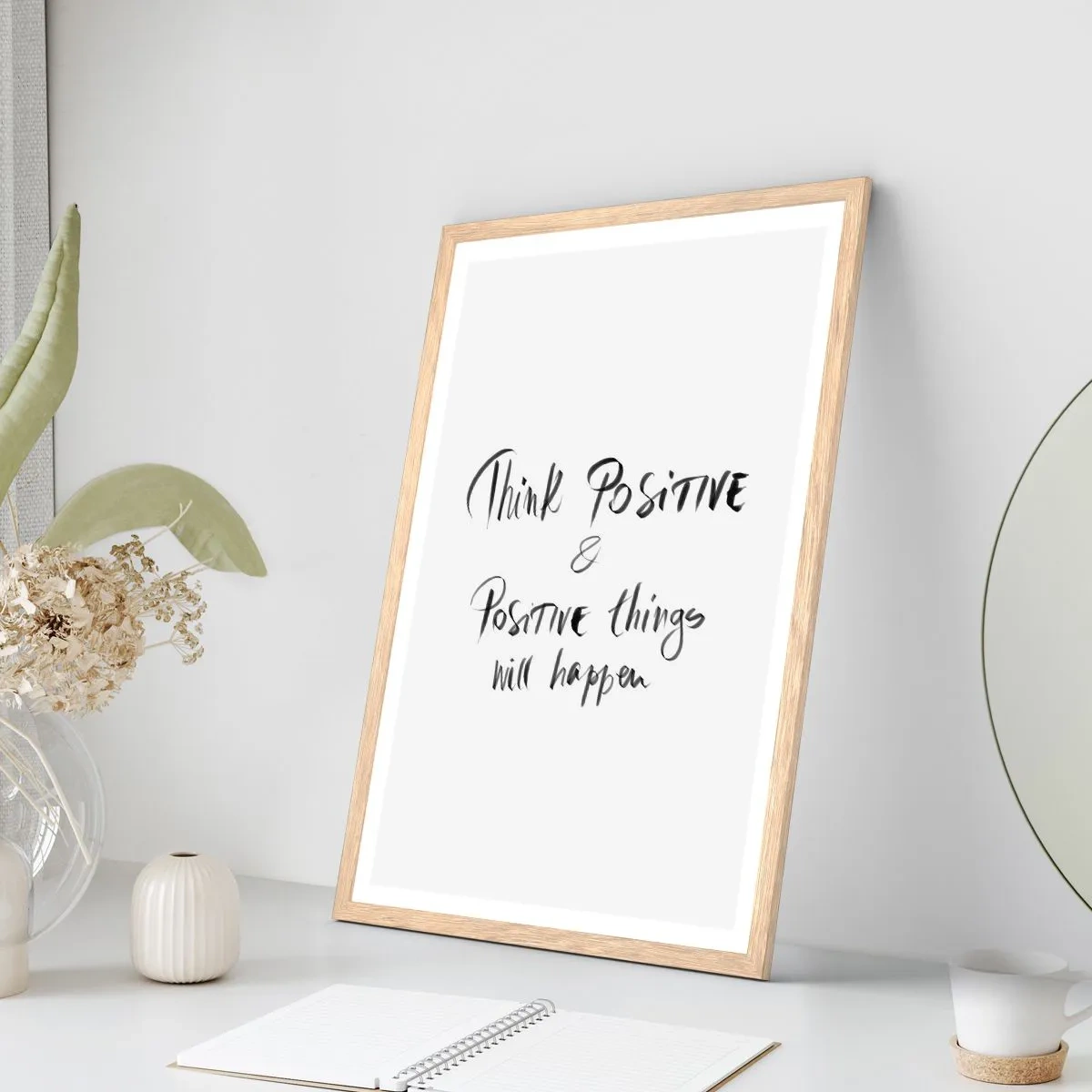 Poster in cornice rovere chiaro - Come vivere? - 61x91 cm