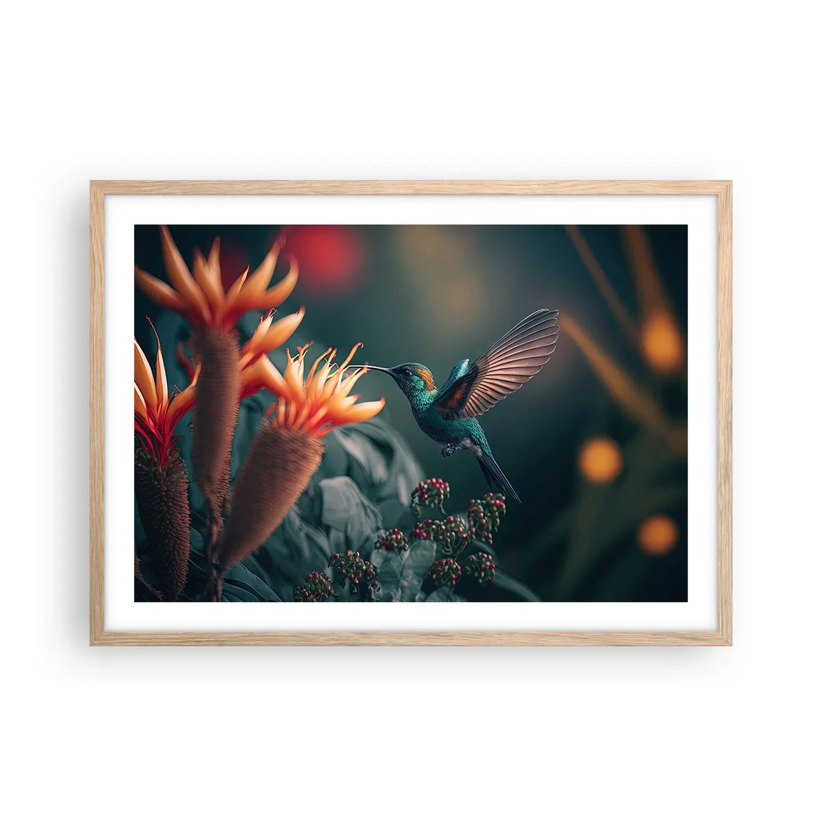 Poster in cornice rovere chiaro - Una vita davvero a colori - 70x50 cm