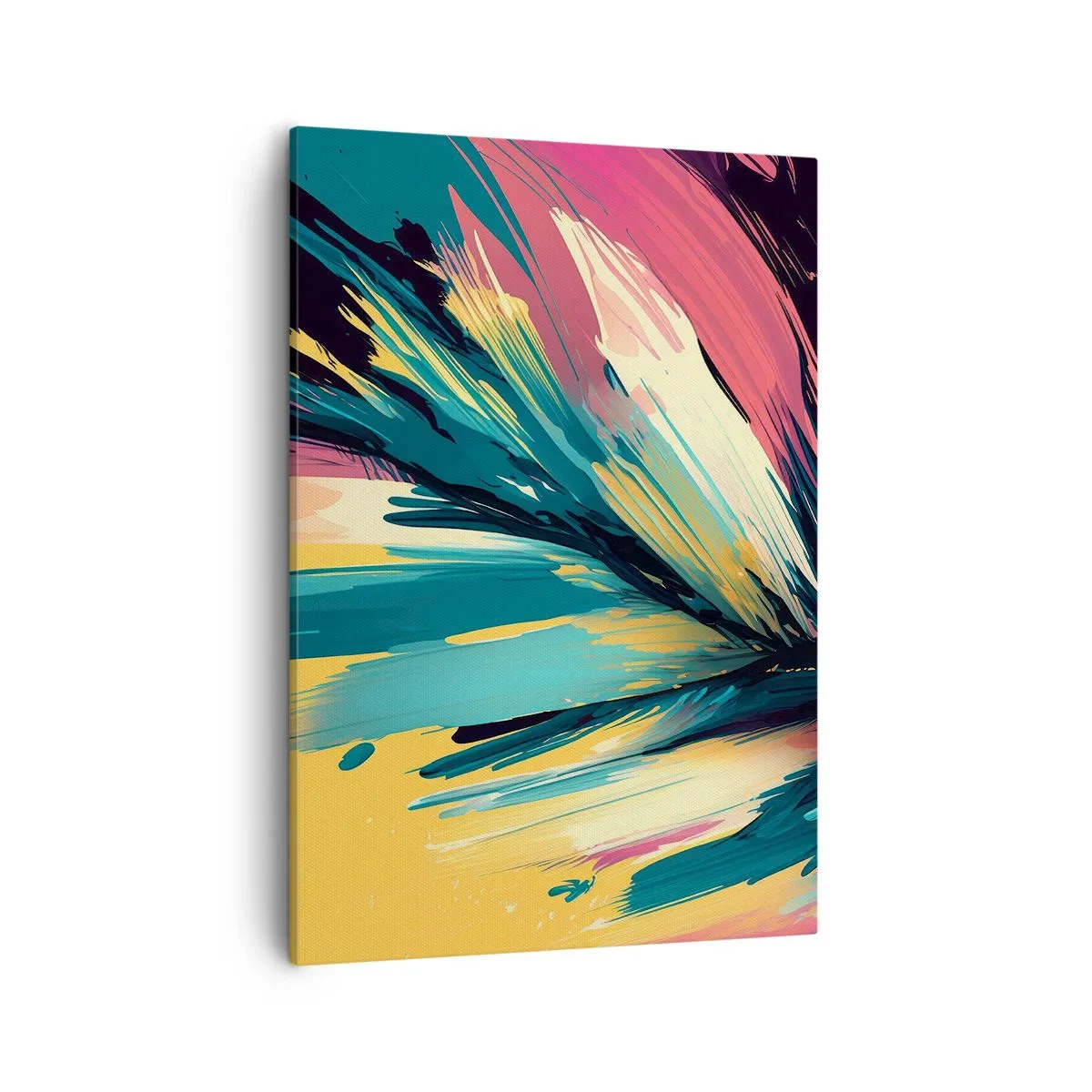Quadro su tela - Stampe su Tela - Una composizione astratta dai colori intensi e contrastanti. - 50x70cm - Composizione: esplosione di gioia - Decorazione murale moderna per soggiorno e camera da letto ARTTOR