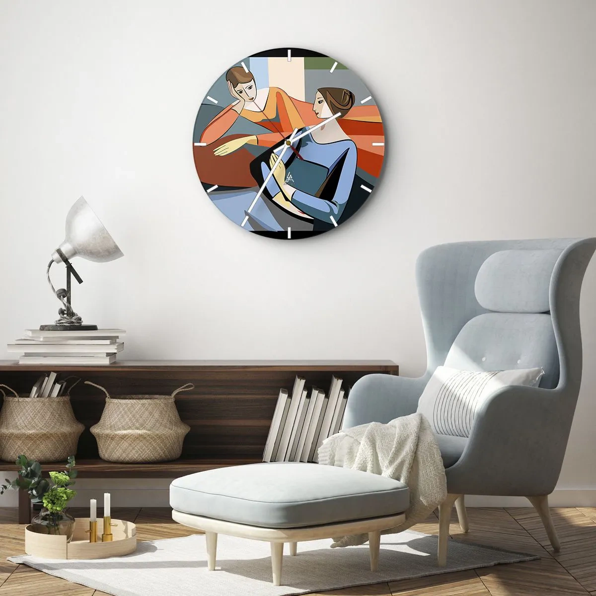 Orologio da parete - Orologio in Vetro - Il momento delle confidenze - 40x40 cm