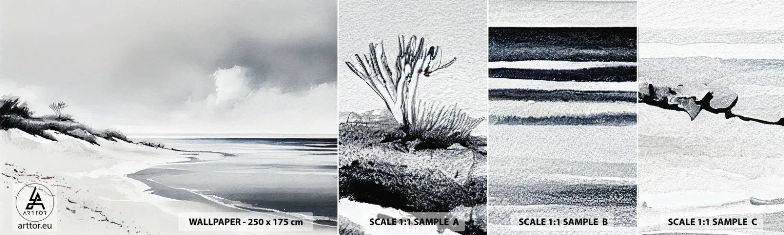 Campione Di Fotomurale Standard Eco - Insieme da sempre - Dune, Spiaggia, Oceano - 100x30 cm