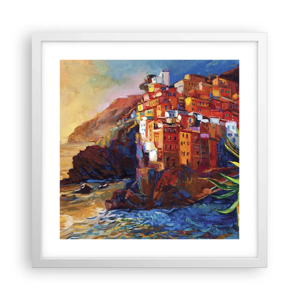 Poster in cornice bianca - Atmosfera italiana - 40x40 cm