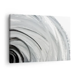 Quadro su tela - Stampe su Tela - Un vortice monocromatico nelle tonalità del grigio e del nero - 70x50cm - Composizione orbitale - Decorazione murale moderna per soggiorno e camera da letto ARTTOR