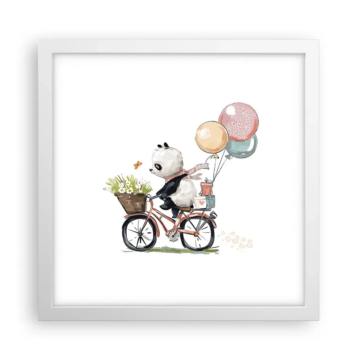 Poster in cornice bianca - Giorno felice - 30x30 cm