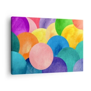 Quadro su tela - Stampe su Tela - Cerchi colorati in stile acquerello - 70x50cm - Pieno di vita originale - Decorazione murale moderna per soggiorno e camera da letto ARTTOR