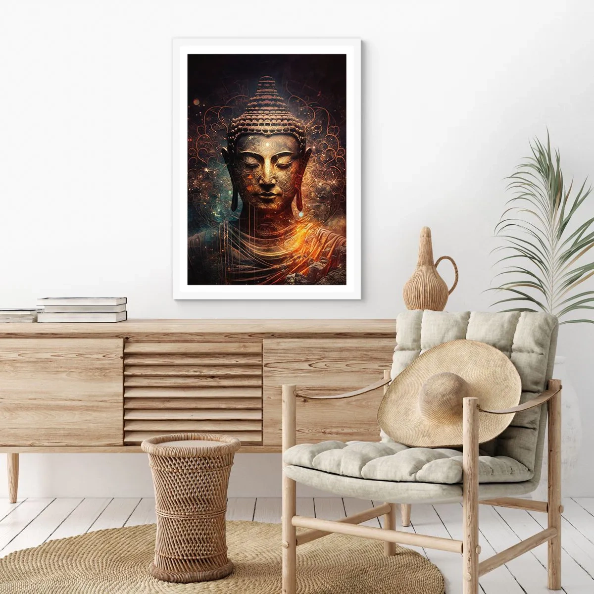 Poster in cornice bianca - Equilibrio spirituale - 40x50 cm