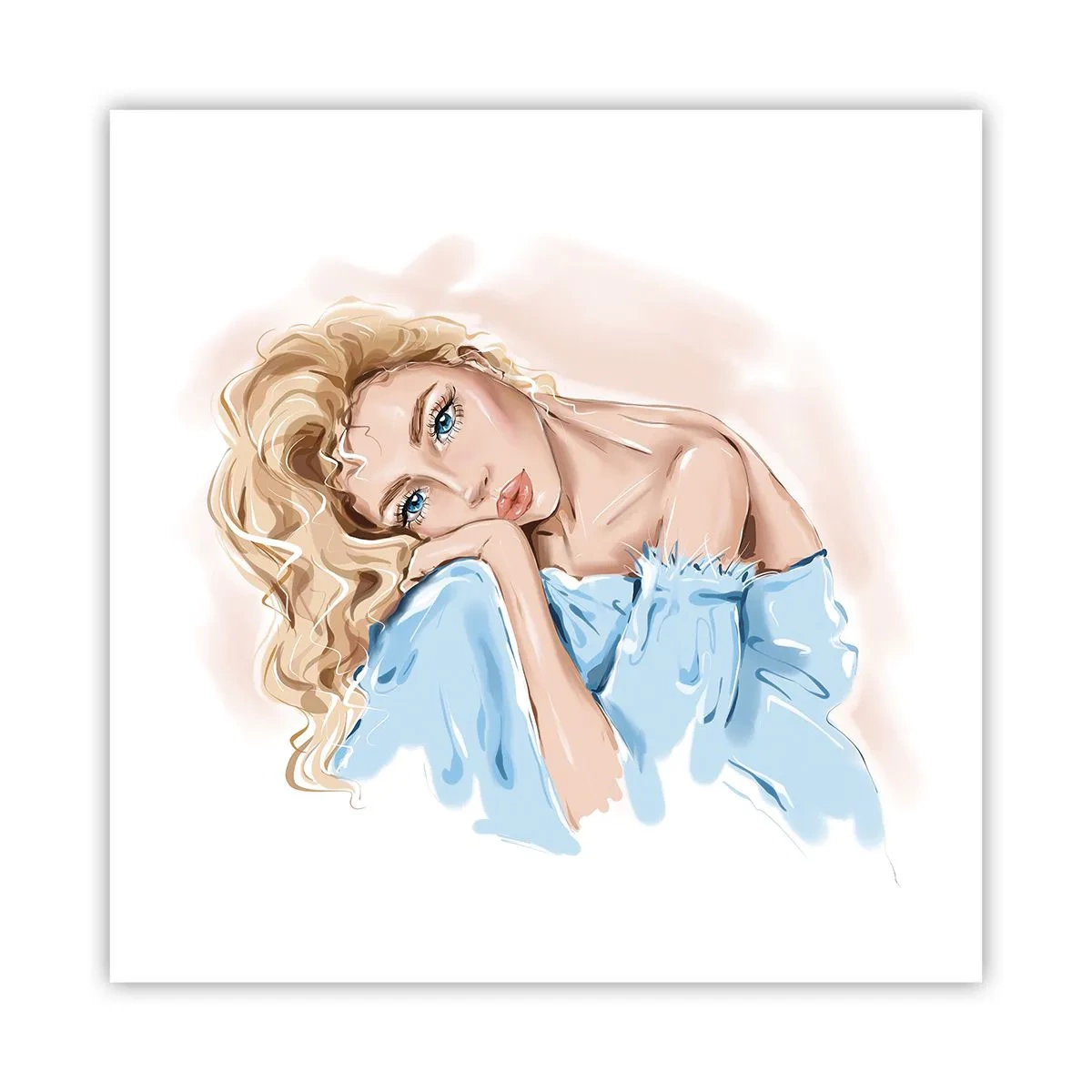 Poster - Sognante nel blu - 60x60 cm