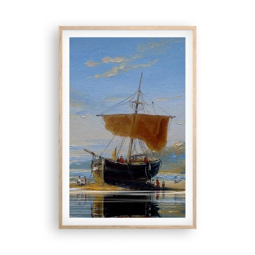 Poster in cornice rovere chiaro - Acqua, terra, aria - 61x91 cm