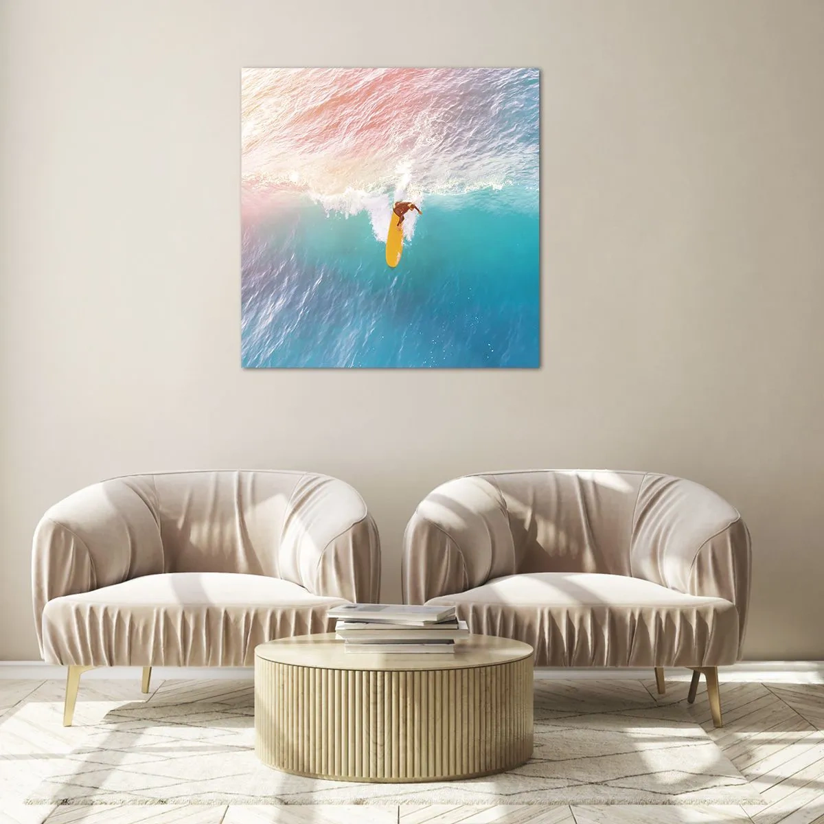 Quadro su vetro - Il cavaliere dell'oceano - 30x30 cm