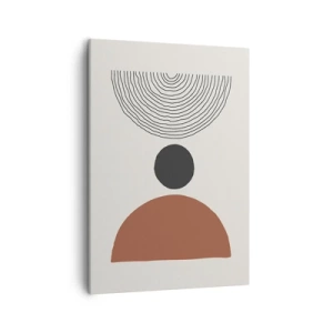 Quadro su tela - Stampe su Tela - Figure geometriche astratte in colori caldi - 50x70cm - Al centro dell'attenzione - Decorazione murale moderna per soggiorno e camera da letto ARTTOR