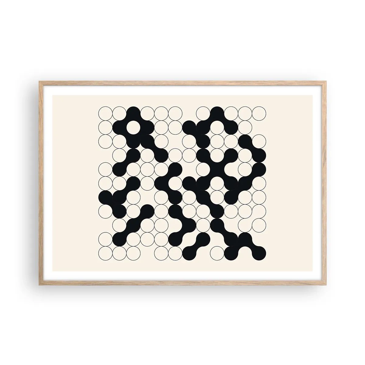 Poster in cornice rovere chiaro - Gioco cinese: variazione - 100x70 cm