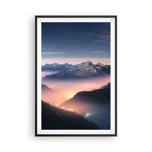 Poster in cornice nera - La luce nelle valli - 61x91 cm