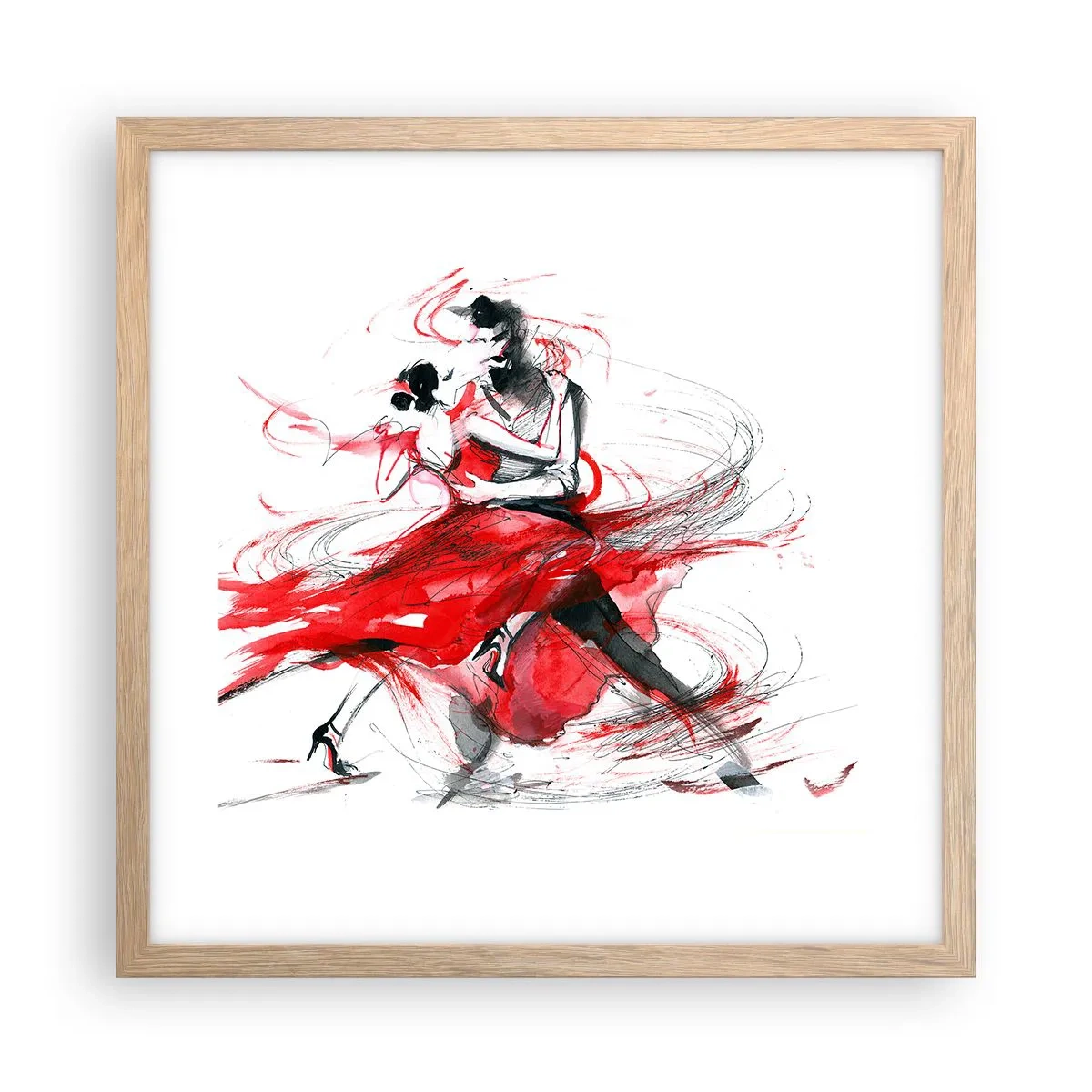 Poster in cornice rovere chiaro - Tango: il ritmo della passione - 40x40 cm