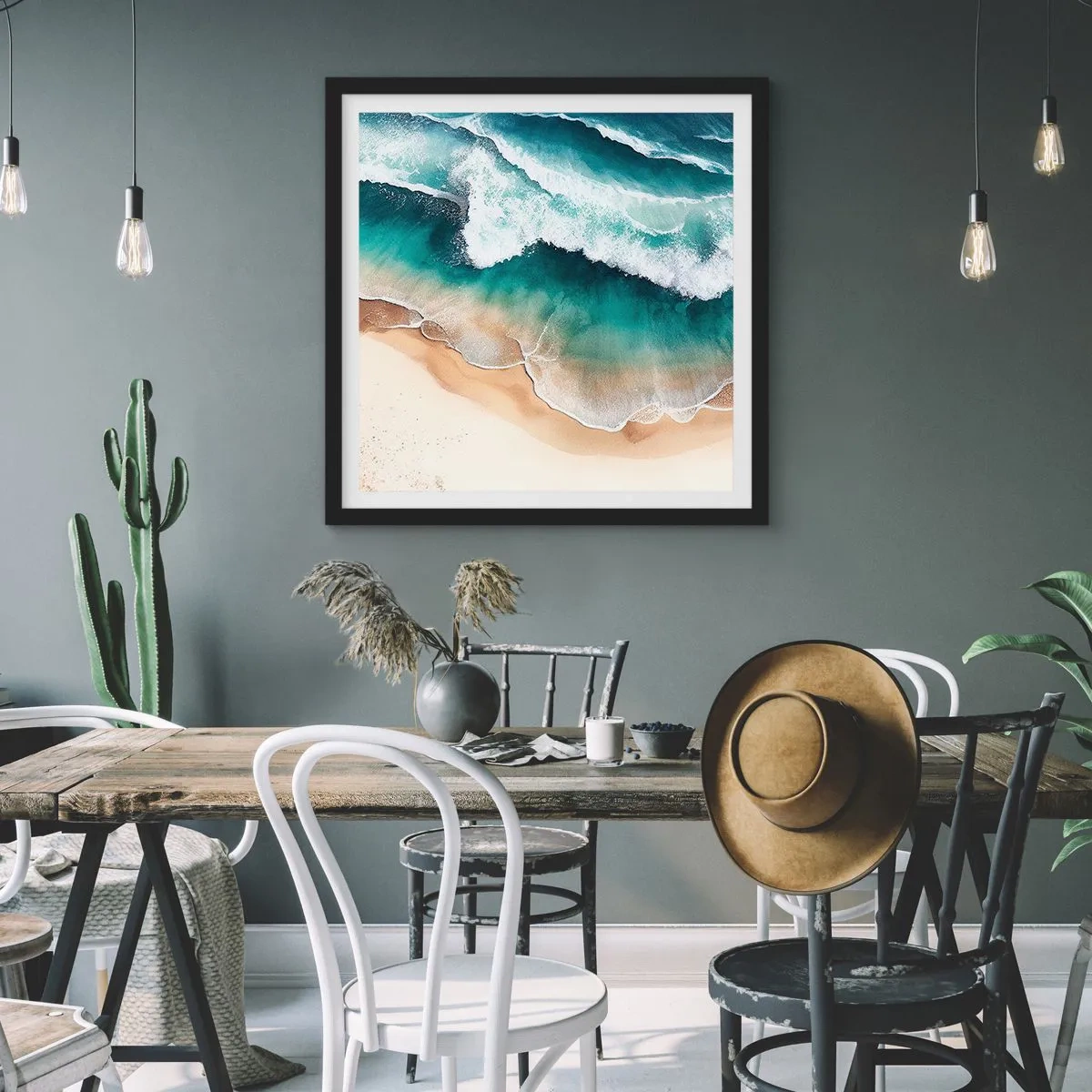 Poster in cornice nera - L'eterno incontro - 40x40 cm