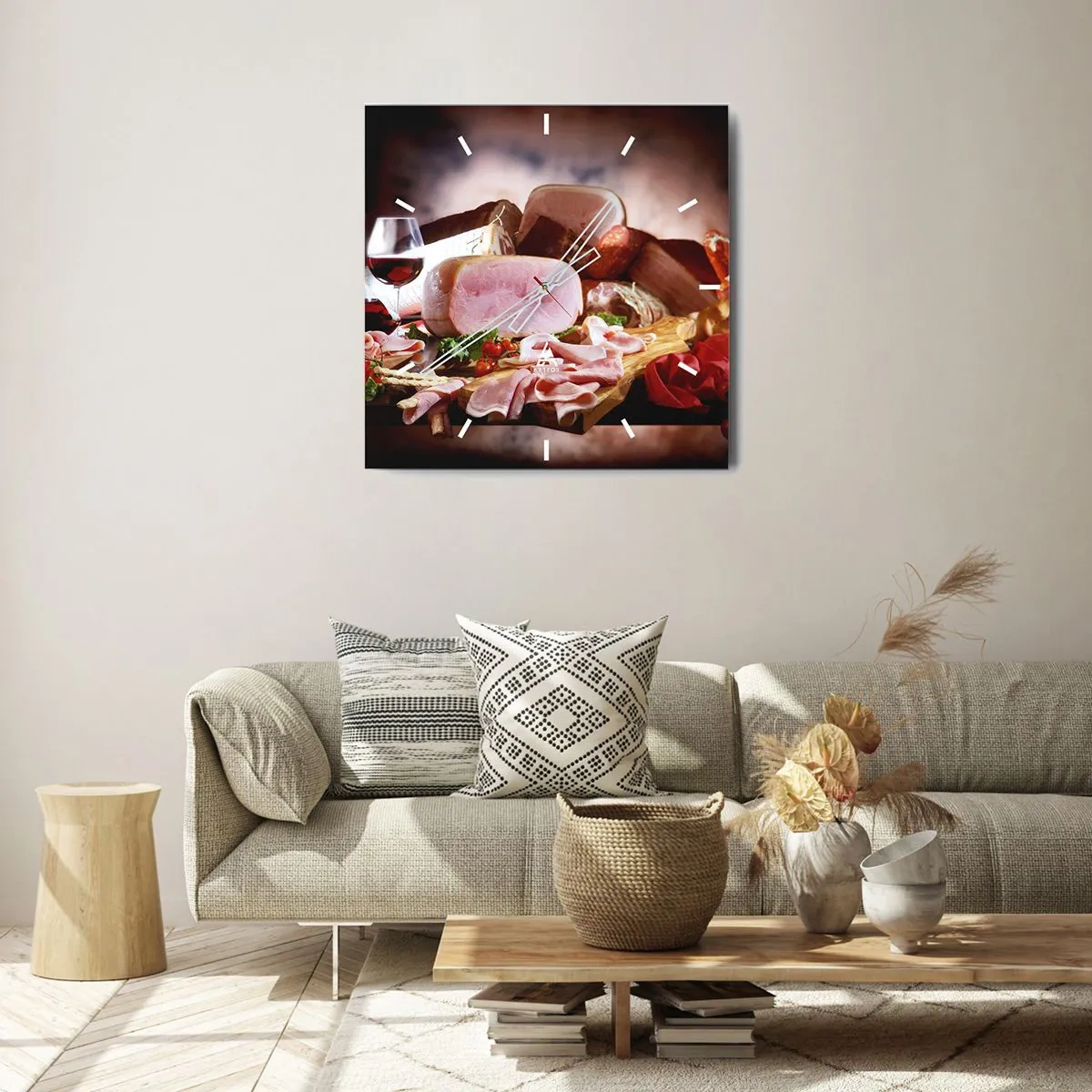 Orologio da parete - Orologio in Vetro - Sogno culinario con caraffa - 40x40 cm