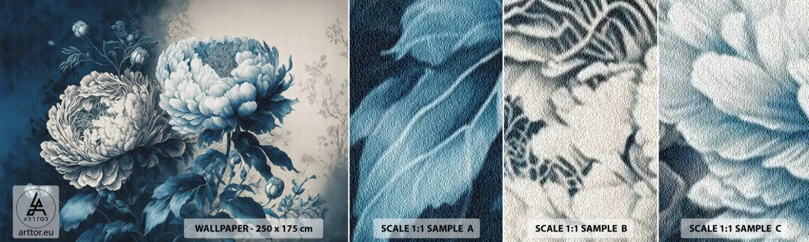 Campione Di Fotomurale Standard Eco - Coppia perfetta - Fiori, Classico, Rococò - 100x30 cm