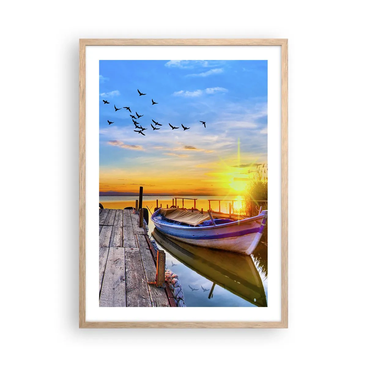 Poster in cornice rovere chiaro - A domani - 50x70 cm