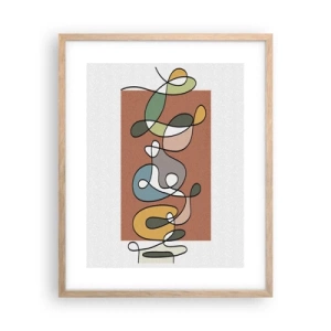 Poster in cornice rovere chiaro - Astrazione: saltello colorato - 40x50 cm