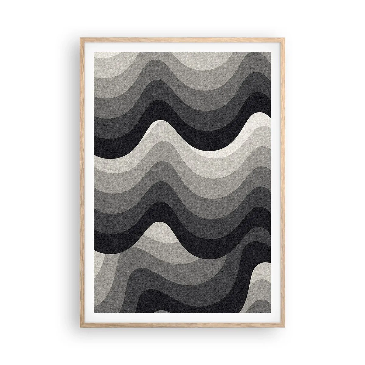 Poster in cornice rovere chiaro - Un'onda dopo l'altra - 70x100 cm