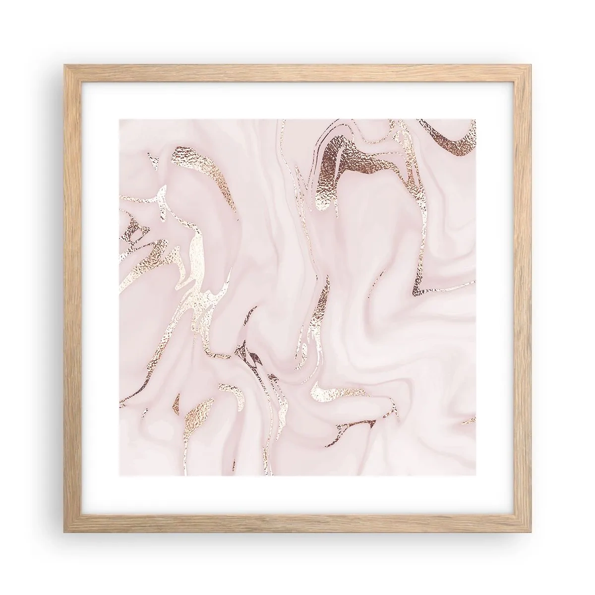 Poster in cornice rovere chiaro - Nella follia rosa - 40x40 cm