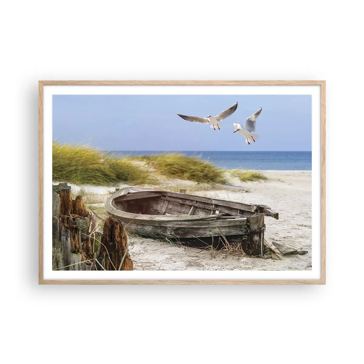 Poster in cornice rovere chiaro - Bagnate dal vento - 100x70 cm