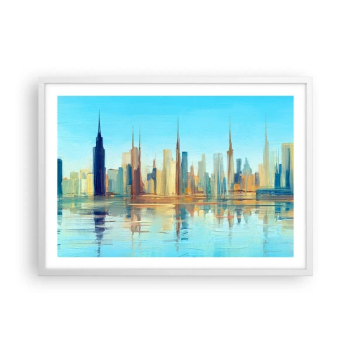 Poster in cornice bianca - Metropoli assolata - 70x50 cm