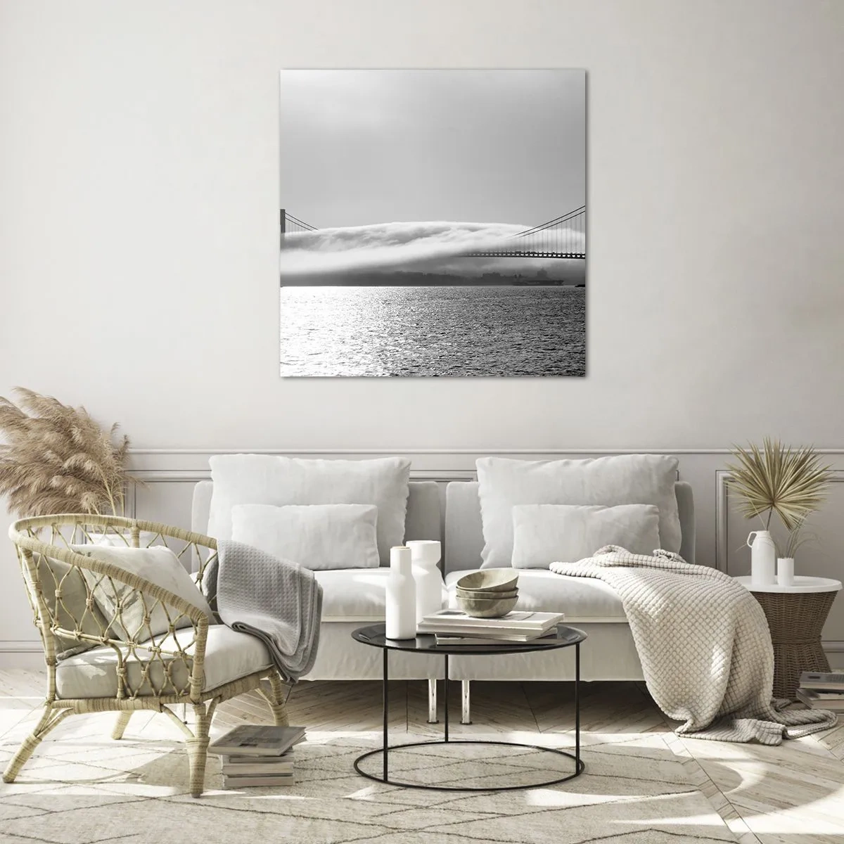 Quadro su vetro - Navigare attraverso la Porta d'Oro - 70x70 cm