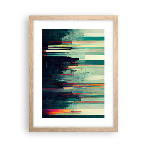 Poster in cornice rovere chiaro - Città futuristica - 30x40 cm